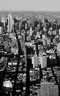 10──世界貿易センターの展望室から見るマンハッタンの高層建築群 筆者撮影