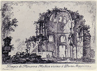 7─ジョヴァンニ・バッティスタ・ピラネージ 《ポルタ・マッジョーレ界隈のミネルヴァ・メディカ寺院》 『ローマの古代遺跡』（1756）